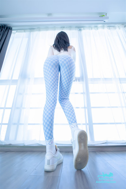 Coser@神楽坂真冬 Vol.103 蓝白格 | Coser @Kagurazaka Mafuyu Vol.103 Blue and White Plaid