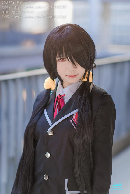 Coser@白金Saki – 制服黑丝 | Coser@White Gold Saki – Uniform Black Stockings