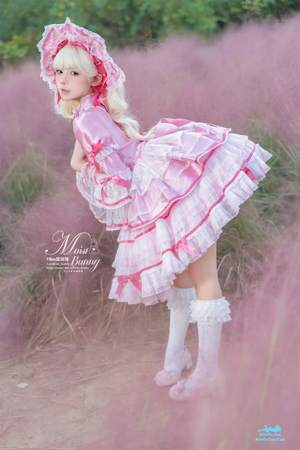 Coser@黏黏团子兔 – 丝绒粉黛 | Coser@Candy Rabbit – Velvet Pink Dew