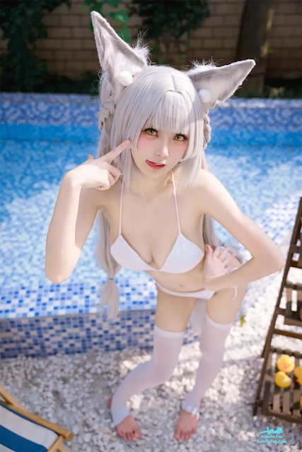 Coser@九柒喵 – 朝凪泳装 | Coser@九柒喵 – Asanagi Swimsuit