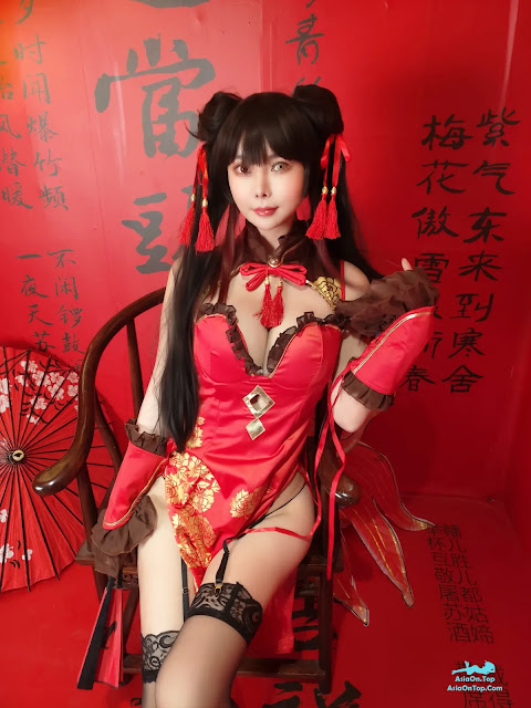 Coser@亚马逊鲶鱼 – 时崎狂三 旗袍 | Coser@Amazon Catfish – Tokisaki Kurumi Qipao