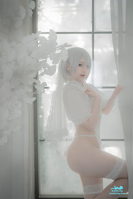 Coser@樱梨梨 – 2B白花嫁 | Coser@kanari Pear – 2b White Bride