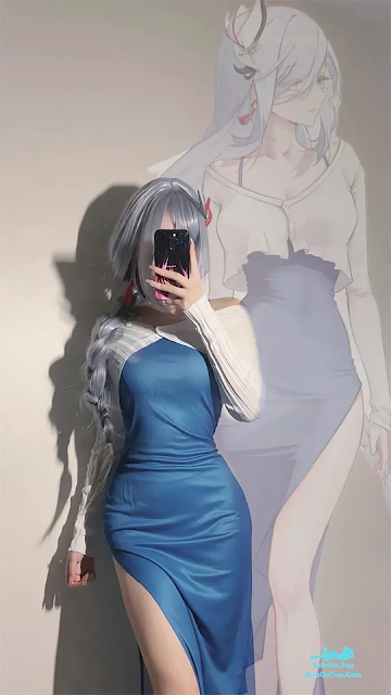 Coser@Quan冉有点饿 – 原神 申鹤 同人礼服 | Coser@Quan Ran is a Bit Hungry – Genshin Impact Shenhe Doujin Formal Dress