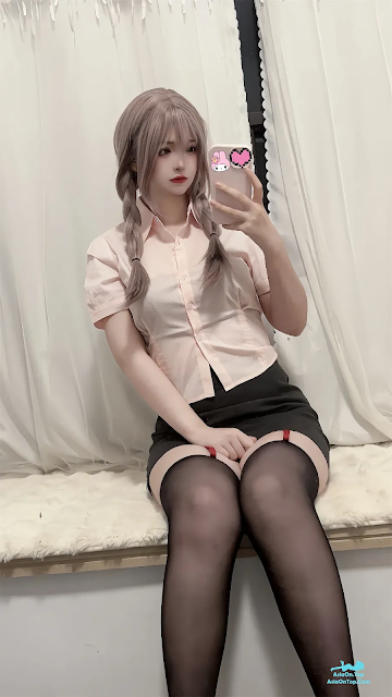 Coser@疯猫ss – 紫色麻花辫 | Coser@疯猫ss – Purple Braided Pigtails
