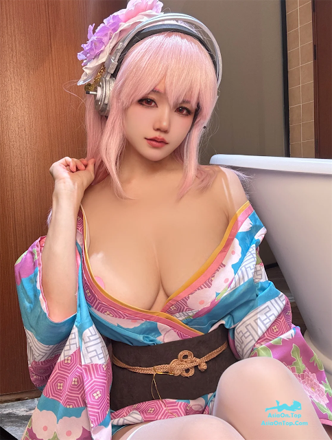 Coser@小仓千代w – 超级索尼子浴衣 | Coser@小仓千代w – Super Sonico Yukata