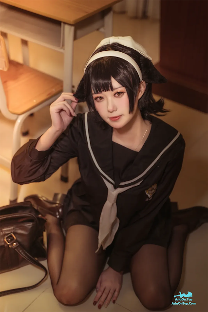 Coser@贞子蜜桃 – 碧蓝航线 爱宕高雄制服 | Coser@Sadako Peach – Azur Lane Atago Takao School Uniform