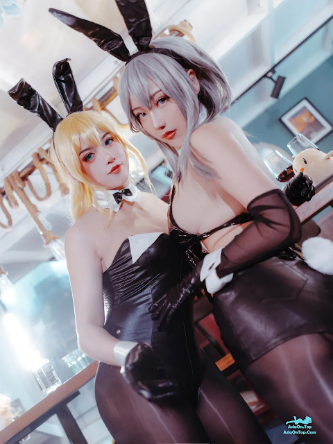 Coser@刺青Poi – 碧蓝航线 北卡罗来纳+华盛顿 兔女郎 (&隼隼子) | Coser@Tattoo Poi – Azur Lane North Carolina + Washington Bunny Girl (&Hayabusa)