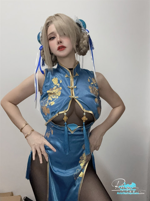 Coser@前羽_rr – 明日奈同人旗袍 | Cosplayer @Qianyurr – Asuna Fan Cheongsam