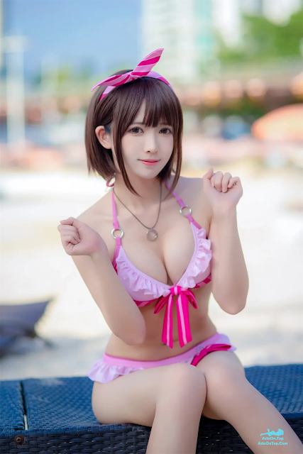 Coser@面饼仙儿 No.140 加藤惠泳装 | Coser@Mianbingxianer No.140 Kato Megumi Swimsuit
